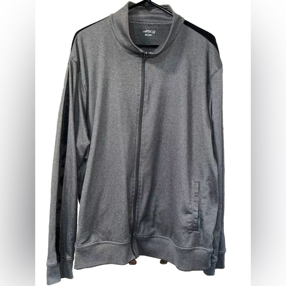 NWT BCG Men's Sz XL, Gray & Black Full Zip, Track Athletic Jacket  100% Poly